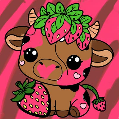 cute strawberry cow