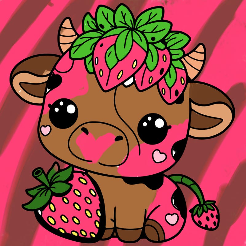 cute strawberry cow