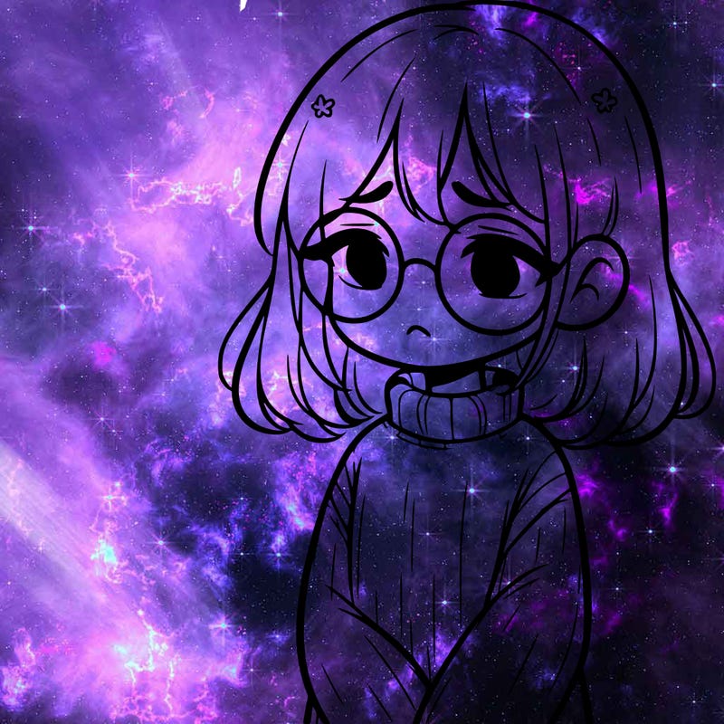 sad girl with glasses in a sweater