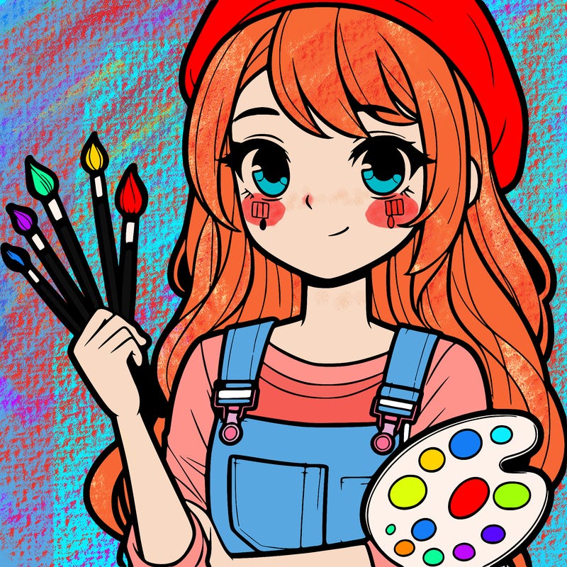 a teenage painter girl
