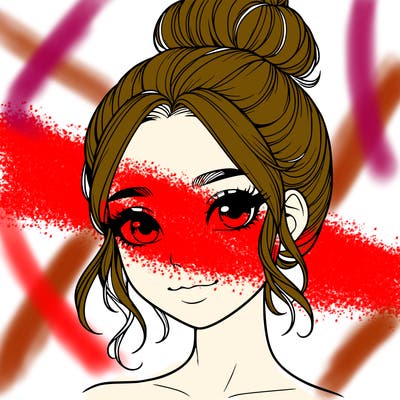 realistic pretty girl with hair in bun