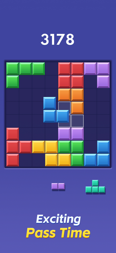Color Block Combo Blast gameplay screen with a colorful block grid