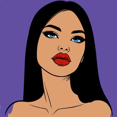 realistic woman with full lips