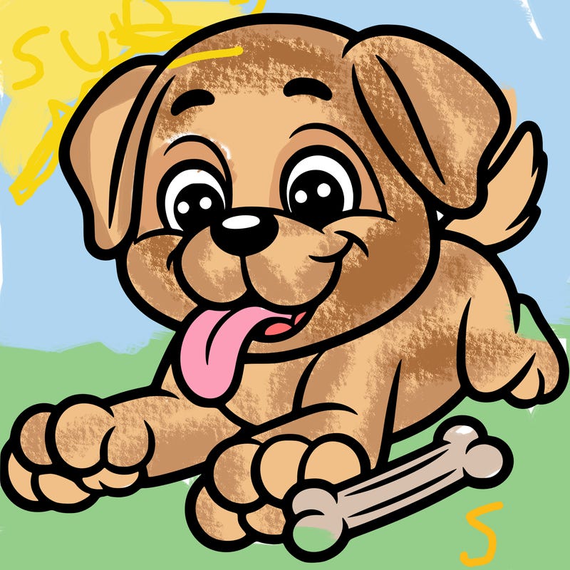 a dog playing with a bone