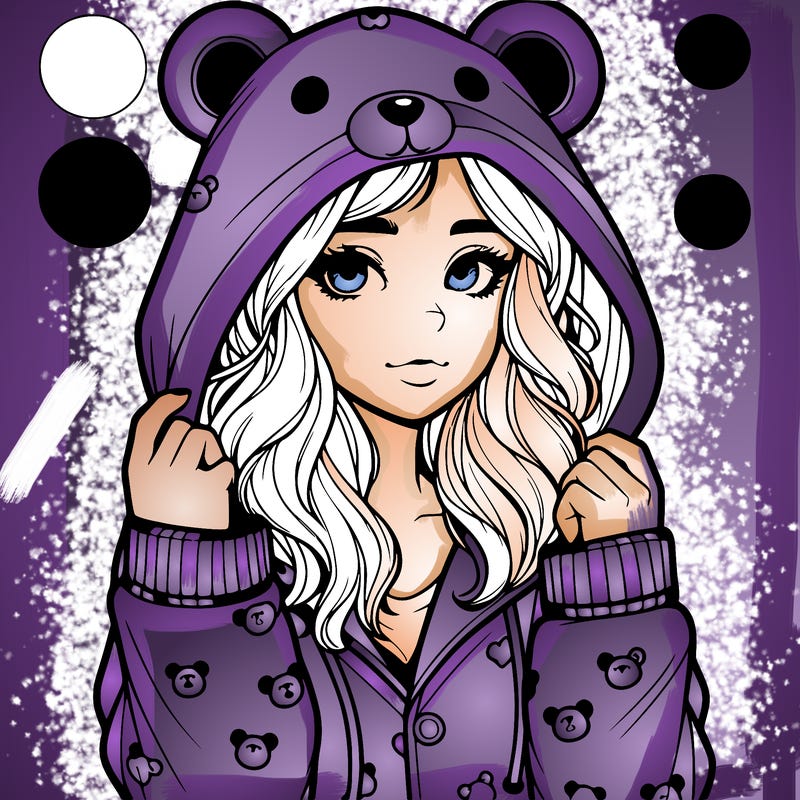 realistic girl in a animal pjs hoodie