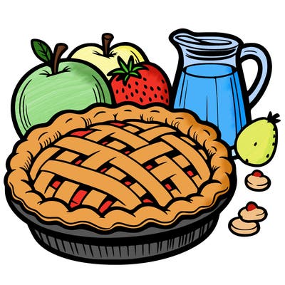 a pie of food