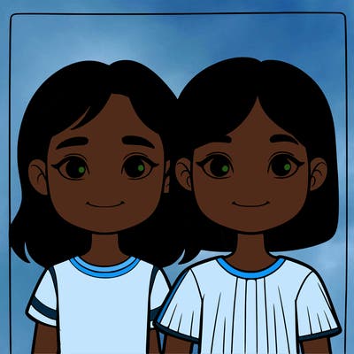 a young girl standing next to a girl teenager