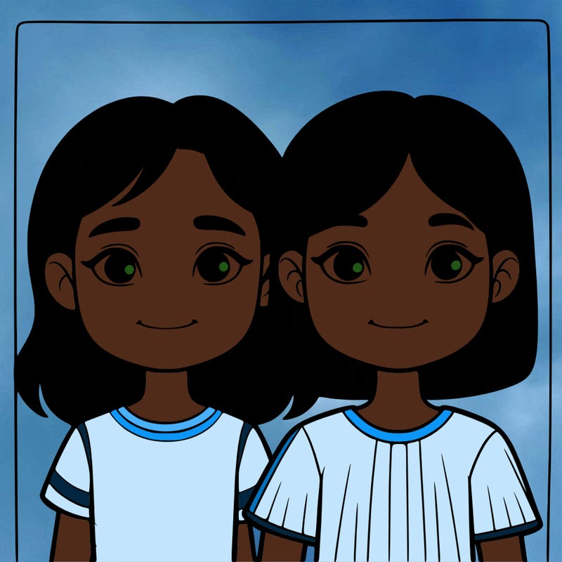 a young girl standing next to a girl teenager