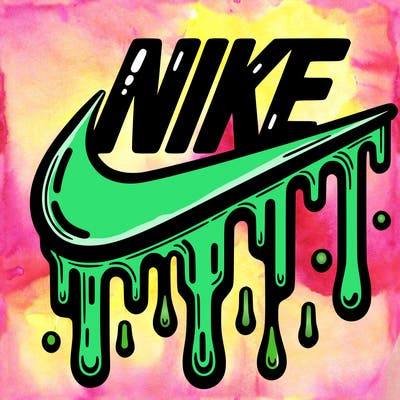 dripping nike logo