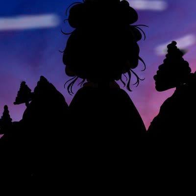 girl with baggy sweatshirt and messy bun