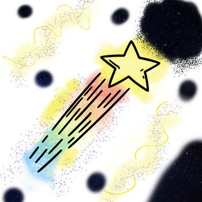 a shooting star in the sky