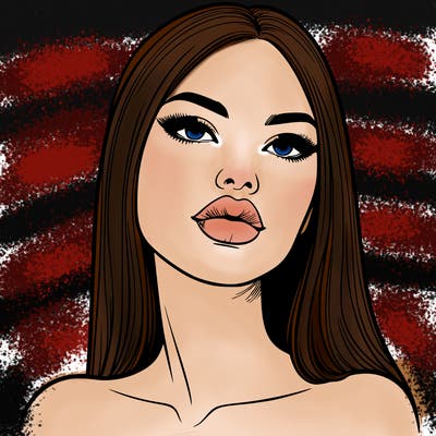 realistic woman with full lips