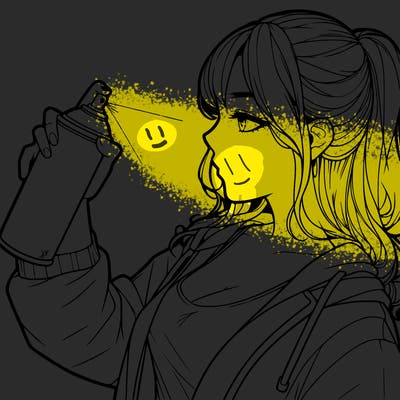 a realistic girl spray, painting