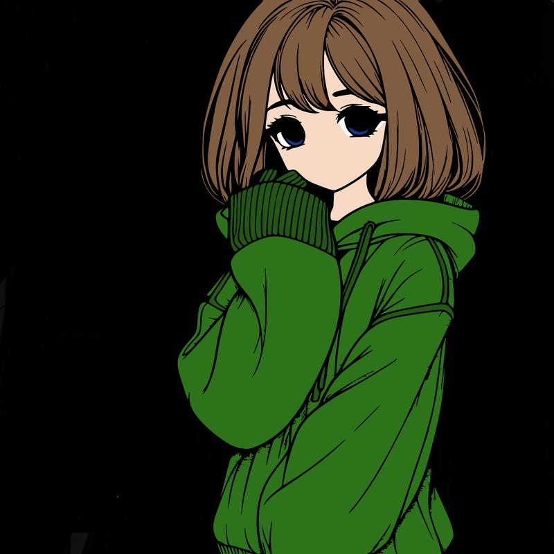 realistic girl with oversized sweater