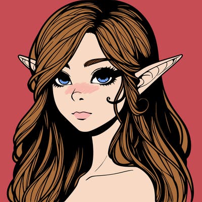 elf girl realistic dark fantasy