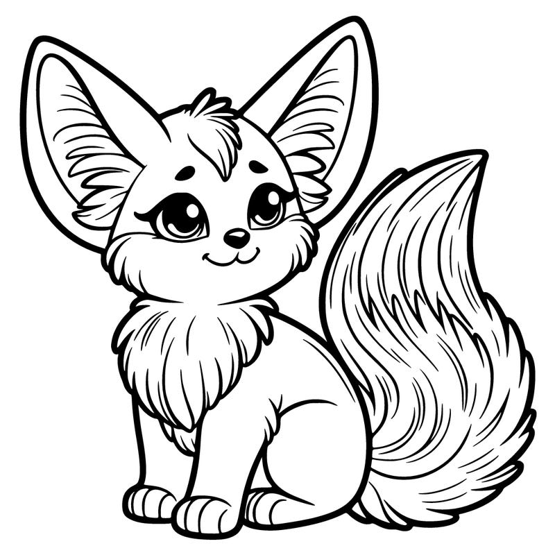 a fennec fox with a bushy tail furry