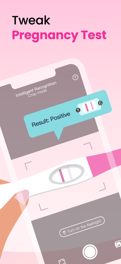 Femometer Fertility Tracker - Femometer app intelligent recognition scanning a pregnancy test strip