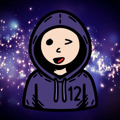 a person with non face waering a hoodie with a small 132 symbol