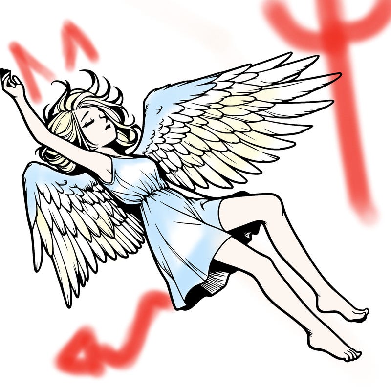 a falling angel realistic
