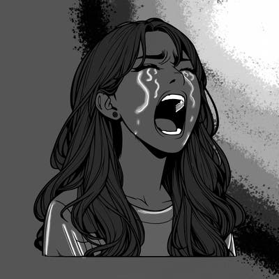 screaming realistic, girl