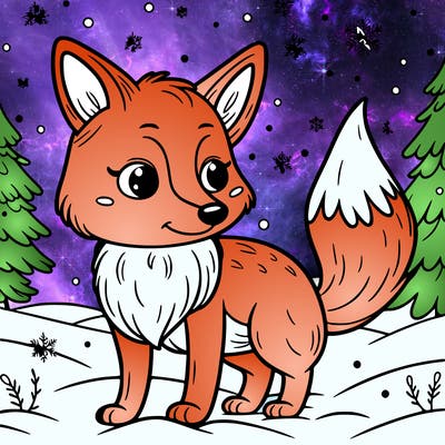 a fox in the snow