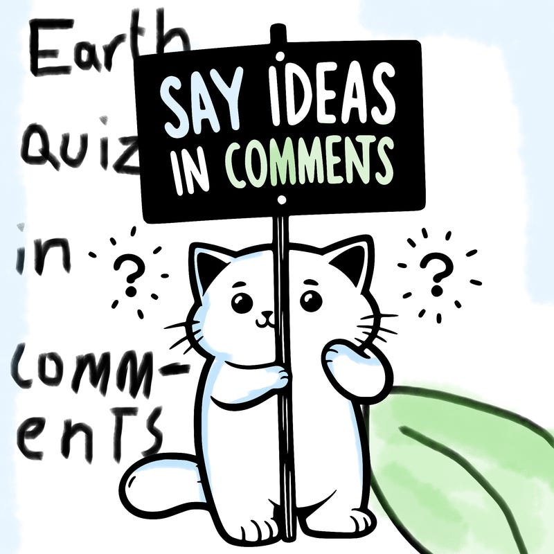 cat holding sign that says say ideas in comments