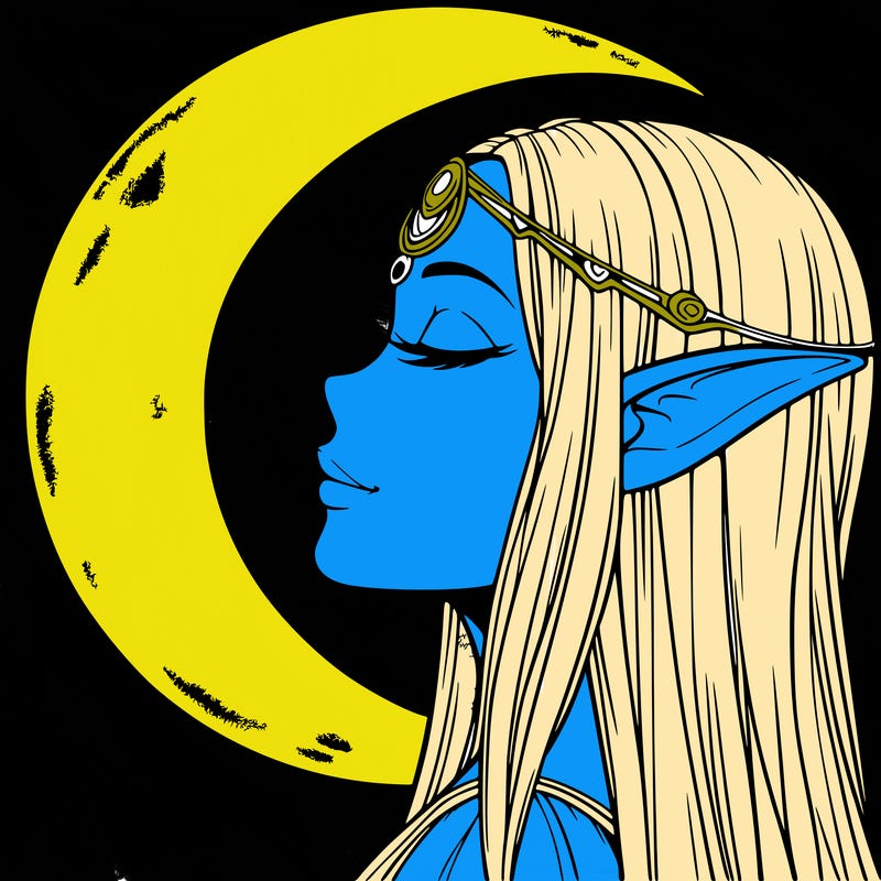 a realistic moon elf