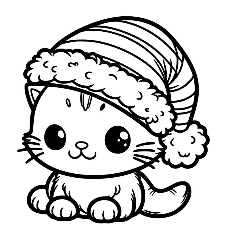 kitten in a santa hat