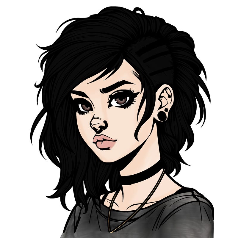 realistic punk style girl