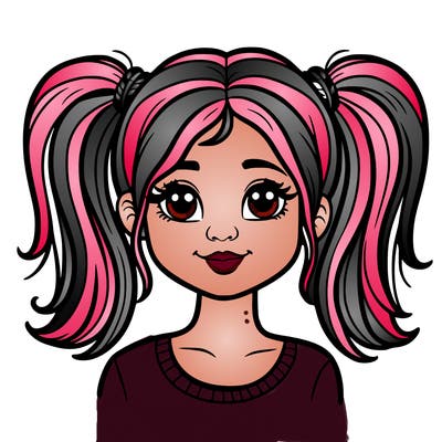woman with pigtails
