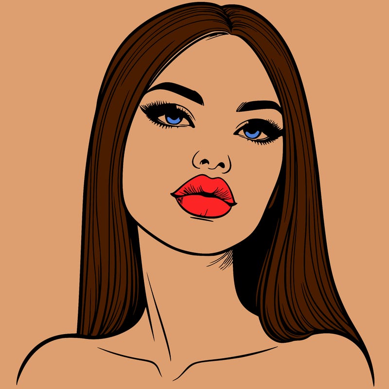 realistic woman with full lips