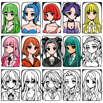 girls that look diffrent anime
