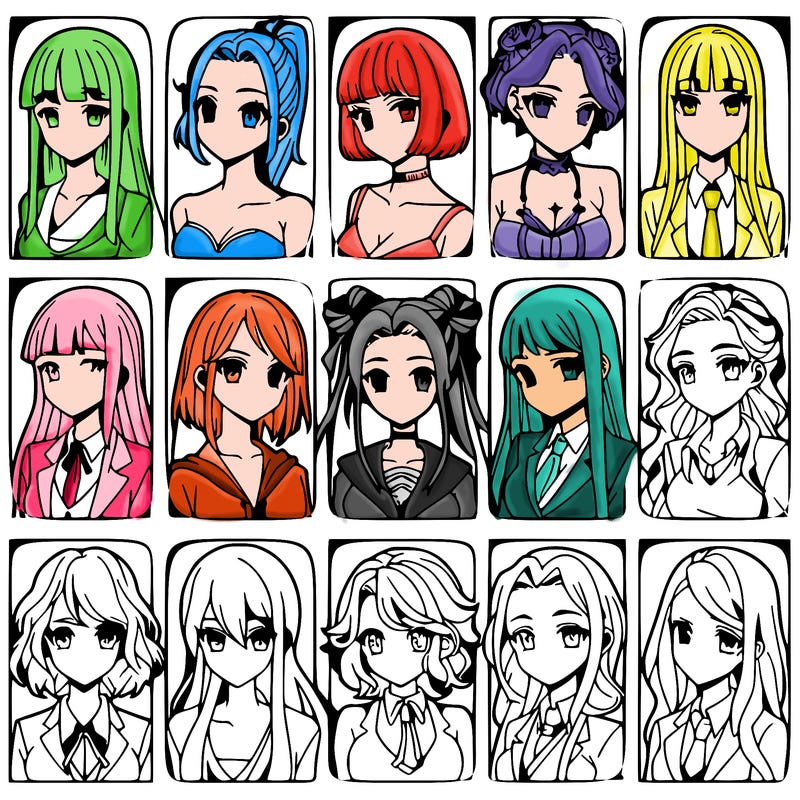 girls that look diffrent anime