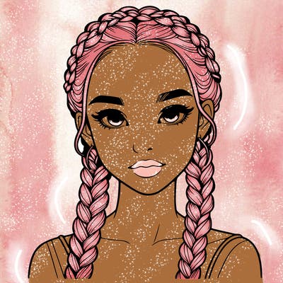 realistic girl with braids