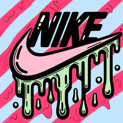 dripping nike logo
