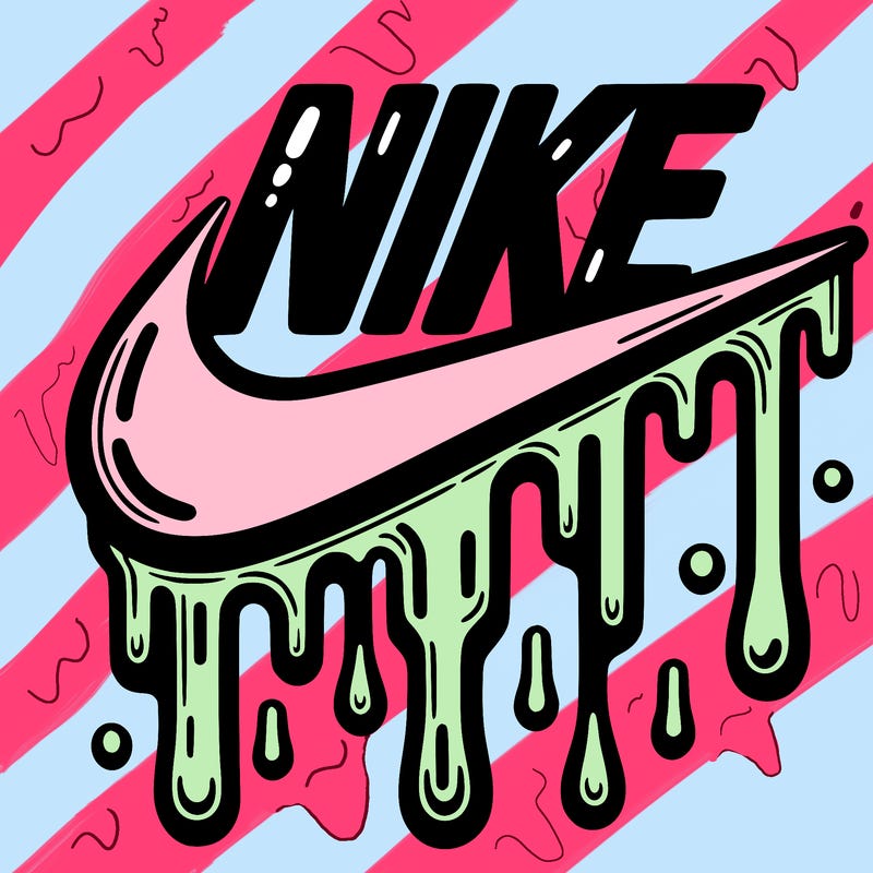 dripping nike logo