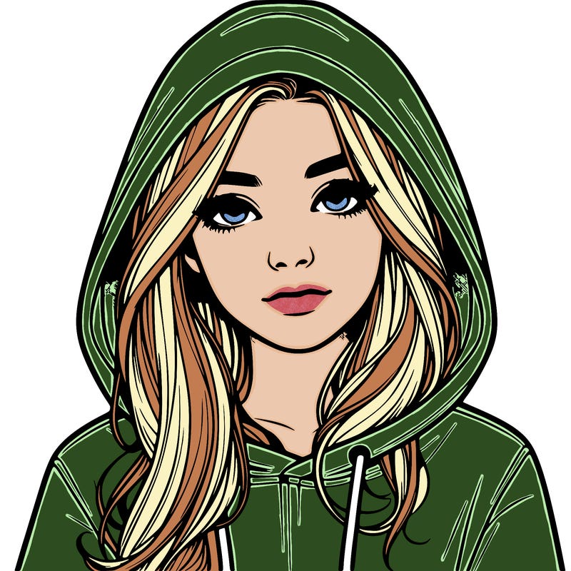 realistic girl with a hoodie