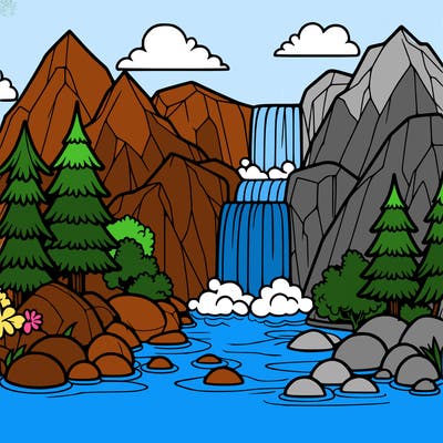 waterfall in mountain