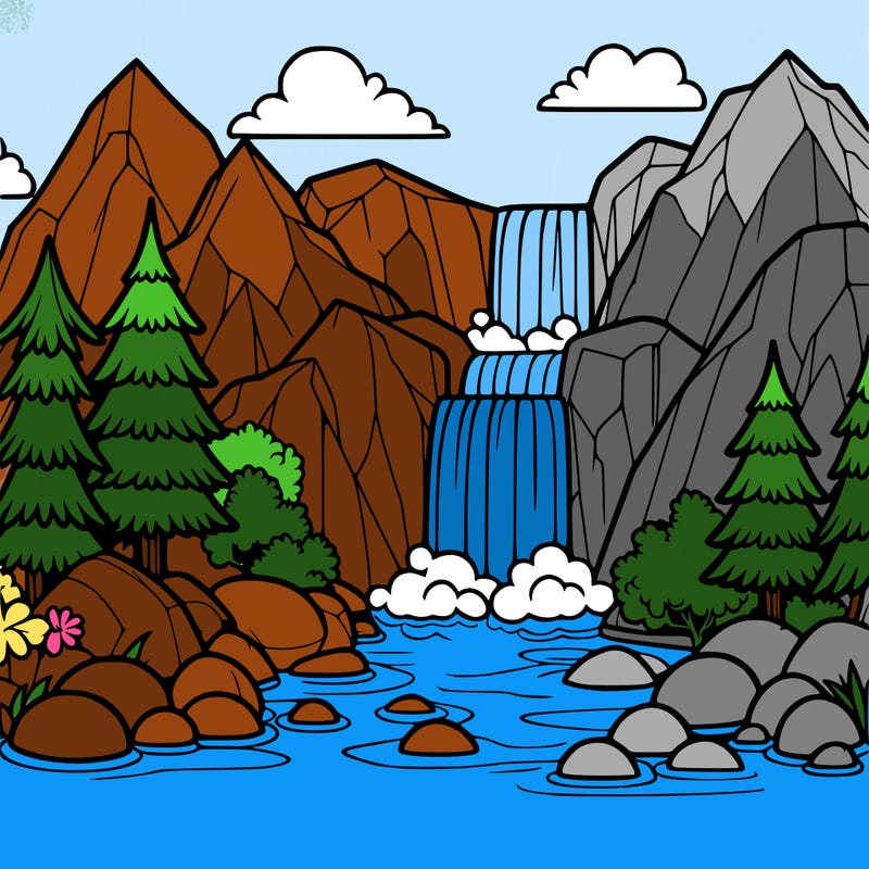 waterfall in mountain