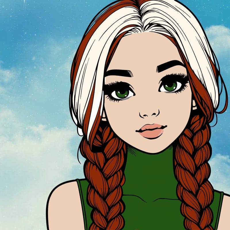 realistic girl with braids