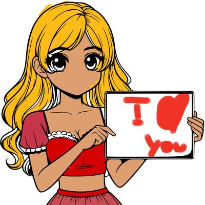 realistic pretty girl holding blank sign