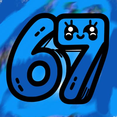 the numbers 67