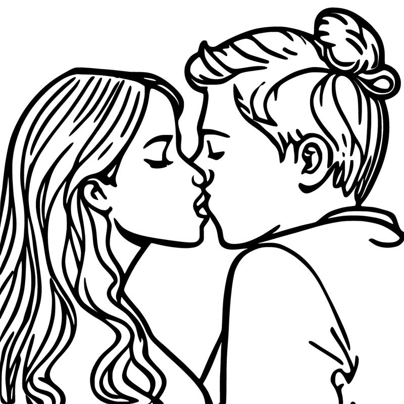 girlfriend and boyfriend kissing