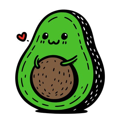 an avocado hugging an avocado