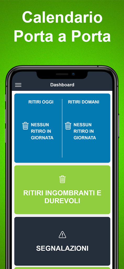 Serit App - Serit app dashboard displaying waste collection schedules and service reporting
