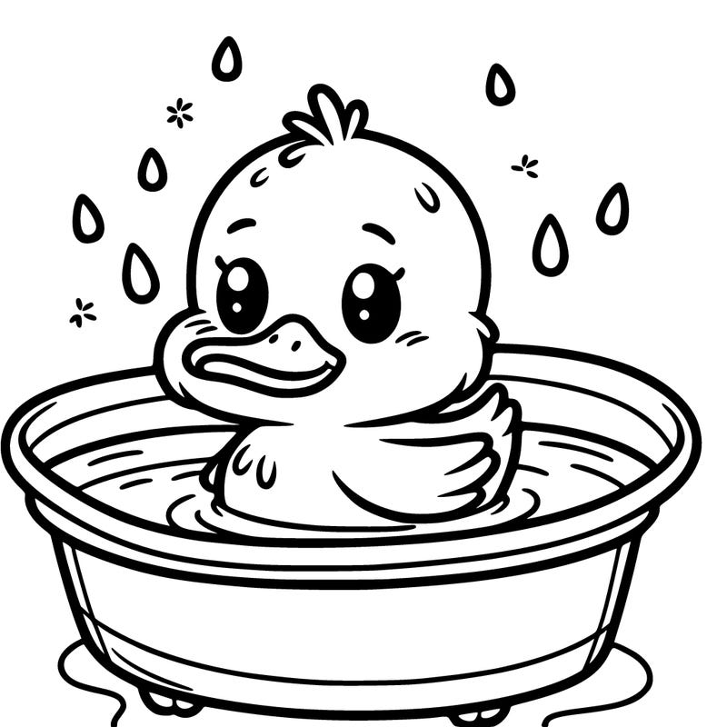 duck in a tub of water