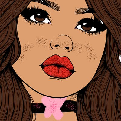 really realistic girl with lips