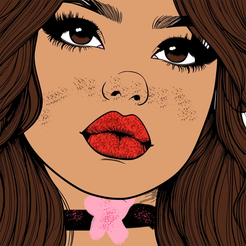 really realistic girl with lips