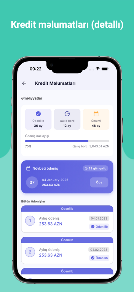 Kredit Hesabla - PulApp - Una vista detallada del historial de pagos de préstamos y el seguimiento del progreso en la interfaz móvil de PulApp.