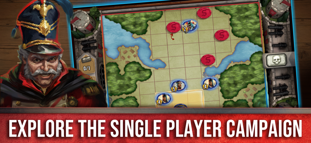 Stratego® Online - Stratego Online mobile gameplay screenshot featuring the single player campaign mode
